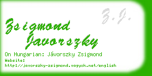 zsigmond javorszky business card