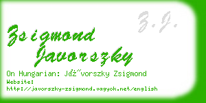 zsigmond javorszky business card
